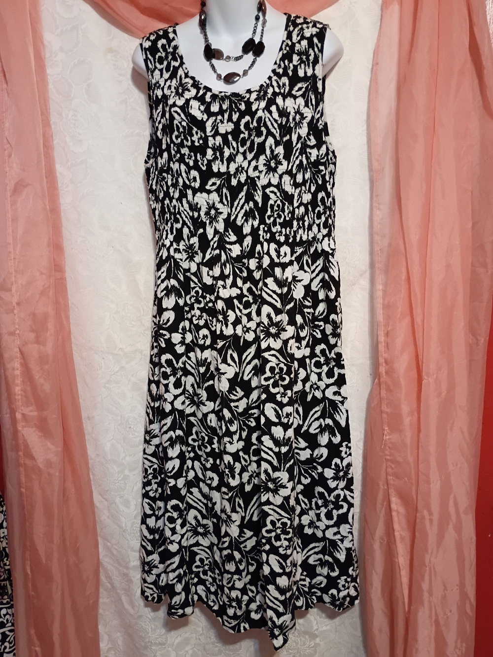 Croft & Barrow LlBlack and White Floral Sleeveless Women’s Dress Sz XL